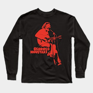 Le Métèque: Tribute Illustration to Georges Moustaki's Iconic Chanson Long Sleeve T-Shirt